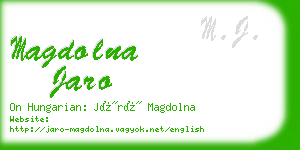 magdolna jaro business card